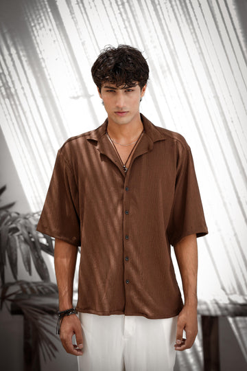 MOCHA BROWN OVERSIZED SHIRT