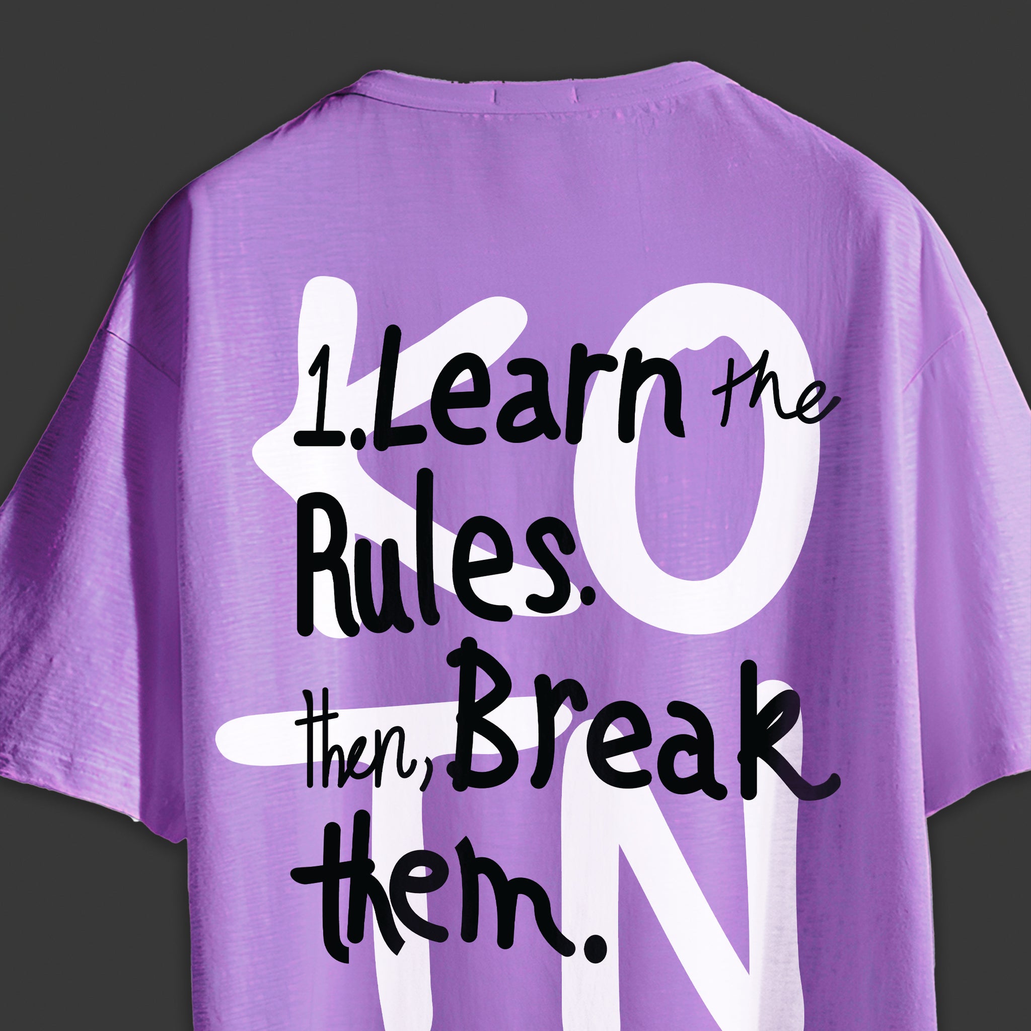 LEARN THE RULES PURPLE OVERSIZE TEE