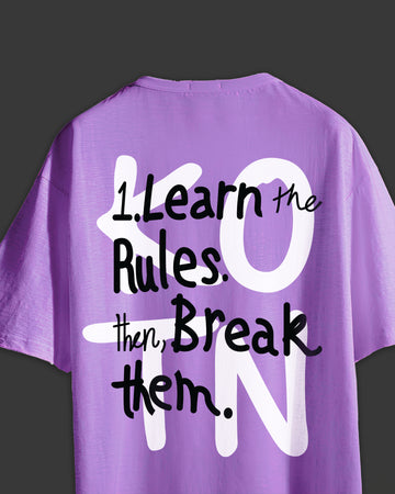 LEARN THE RULES PURPLE OVERSIZE TEE