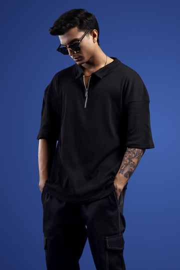 BLACKOUT CLASSIC OVERSIZED POLO T-SHIRT