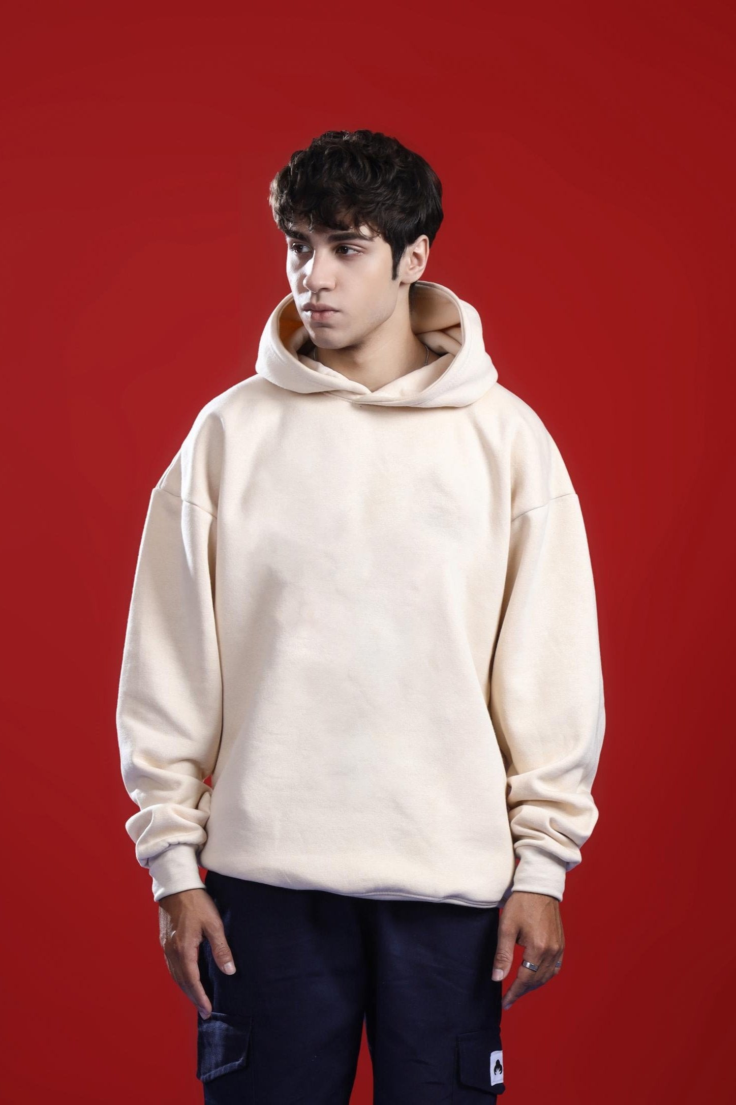 Beige basic hoodie online