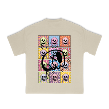 SKULL BEIGE OVERSIZE TEE