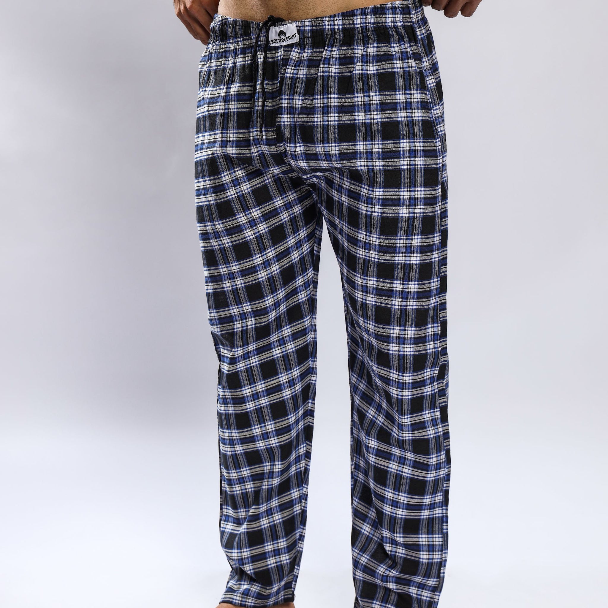 Blue & Black Check Pajama - Unisex