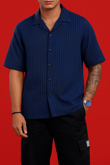 STORM STRIPE NAVY OVERSIZED SHIRT