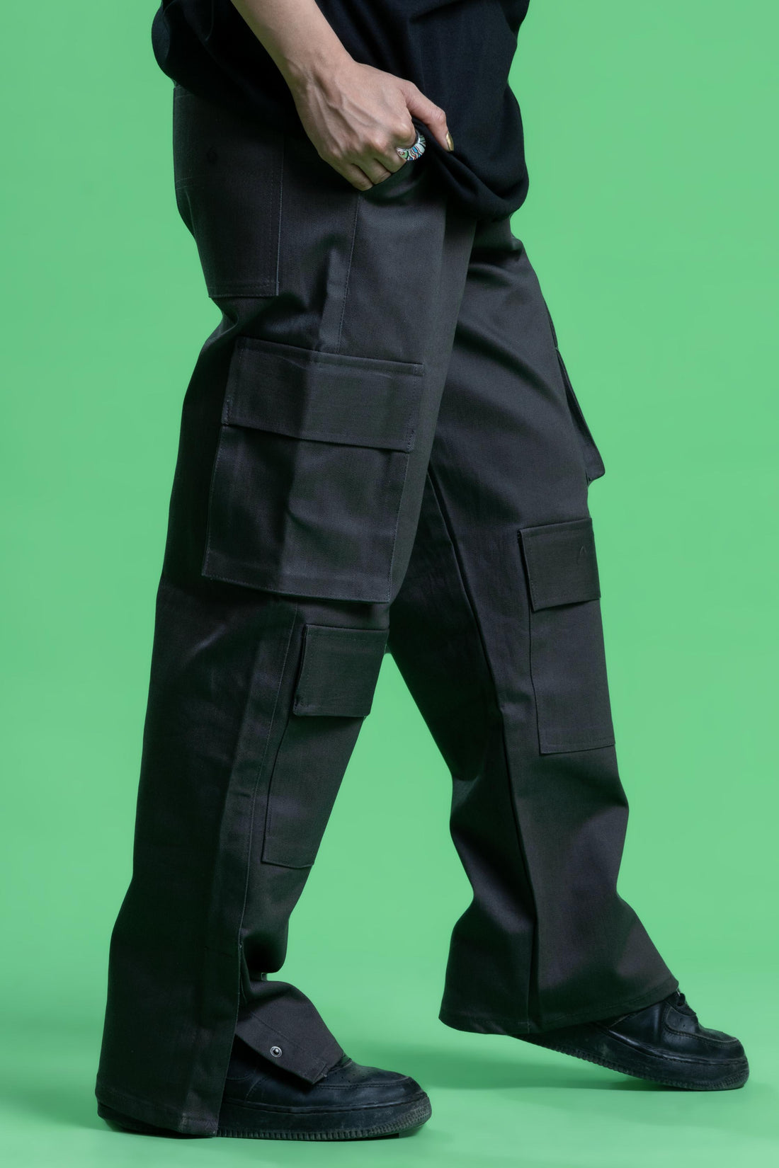 STEEL GRAY DOUBLE POCKET CARGO PANT