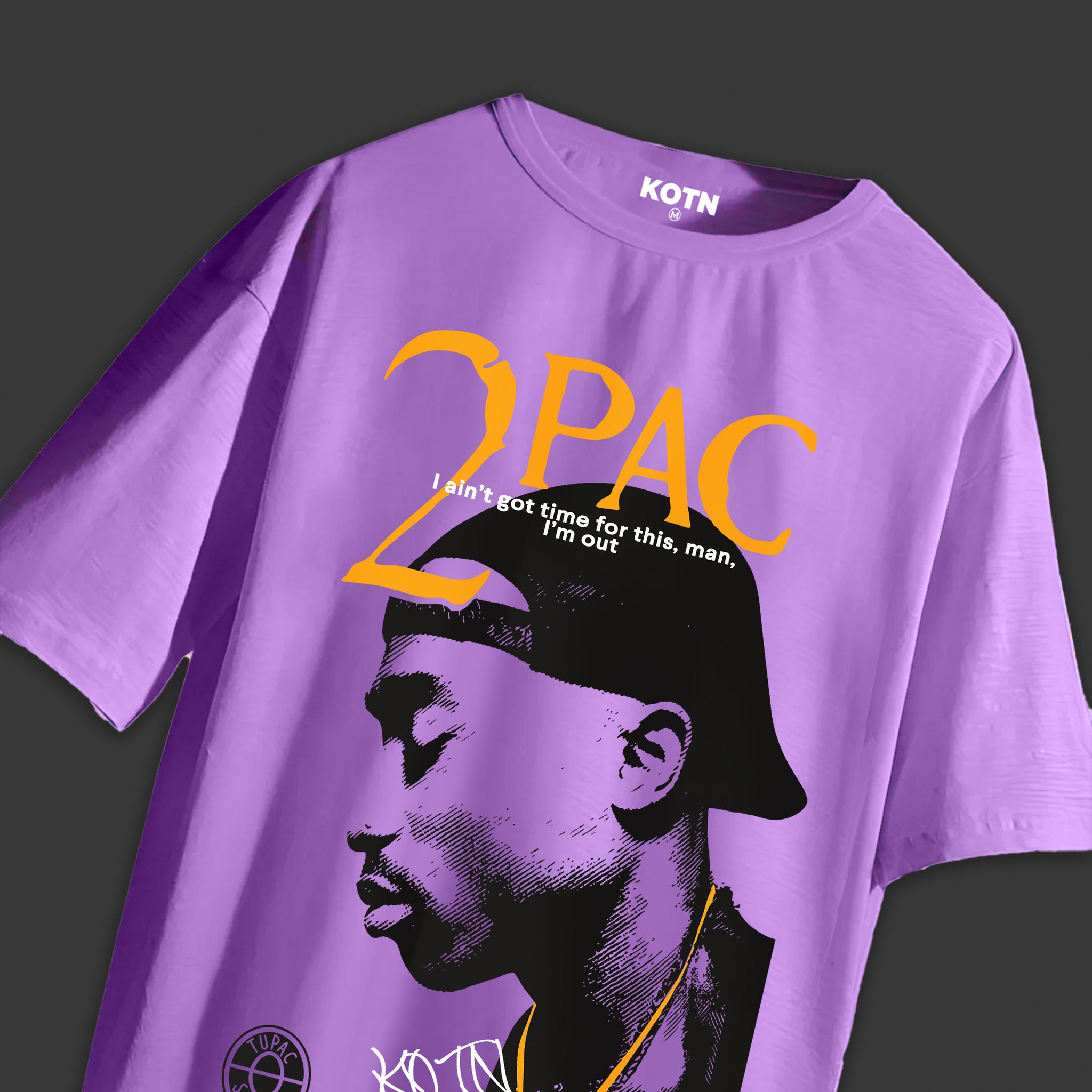 2 PAC: I AINT GOT TIME OVERSIZED T-SHIRT