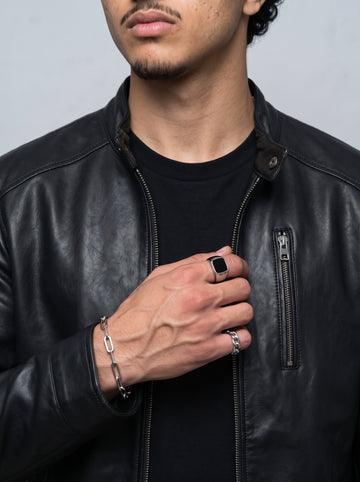 BLACKOUT LEATHER JACKET