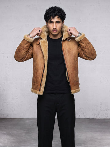 VINTAGE FUR LEATHER JACKET
