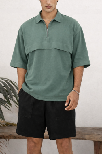 TINT GREEN CORE UTILITY ZIPPER POLO