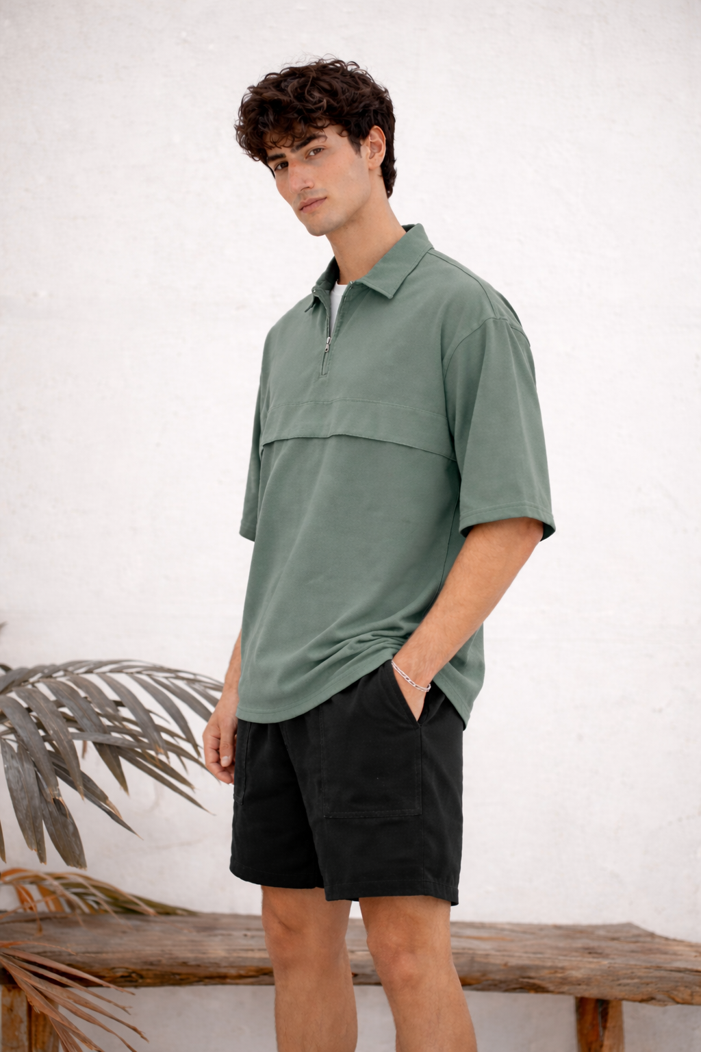 TINT GREEN CORE UTILITY ZIPPER POLO