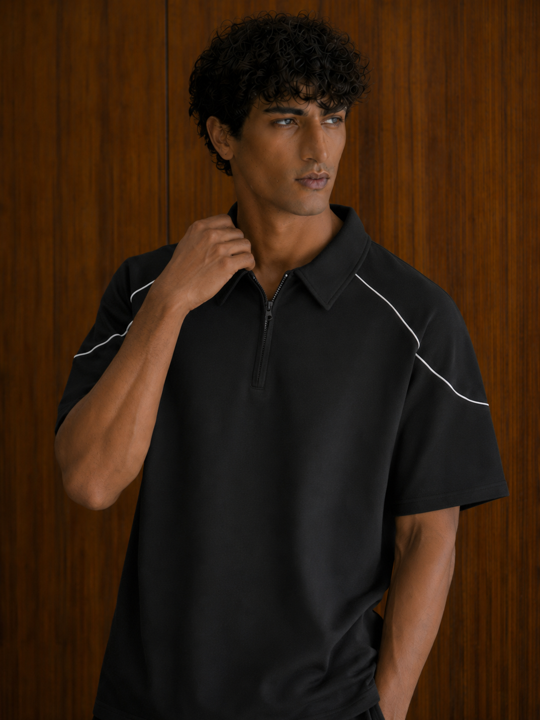 PANEL UTILITY ZIPPER POLO T-SHIRT (COMING SOON)