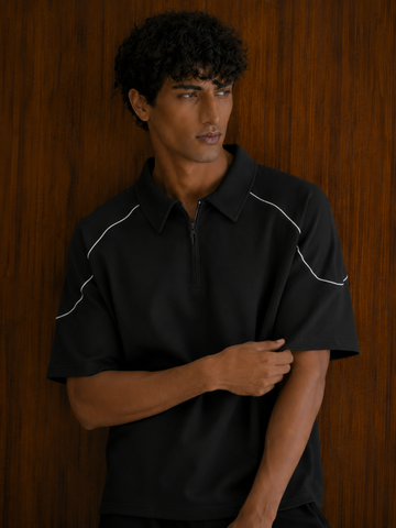 PANEL UTILITY ZIPPER POLO T-SHIRT (COMING SOON)
