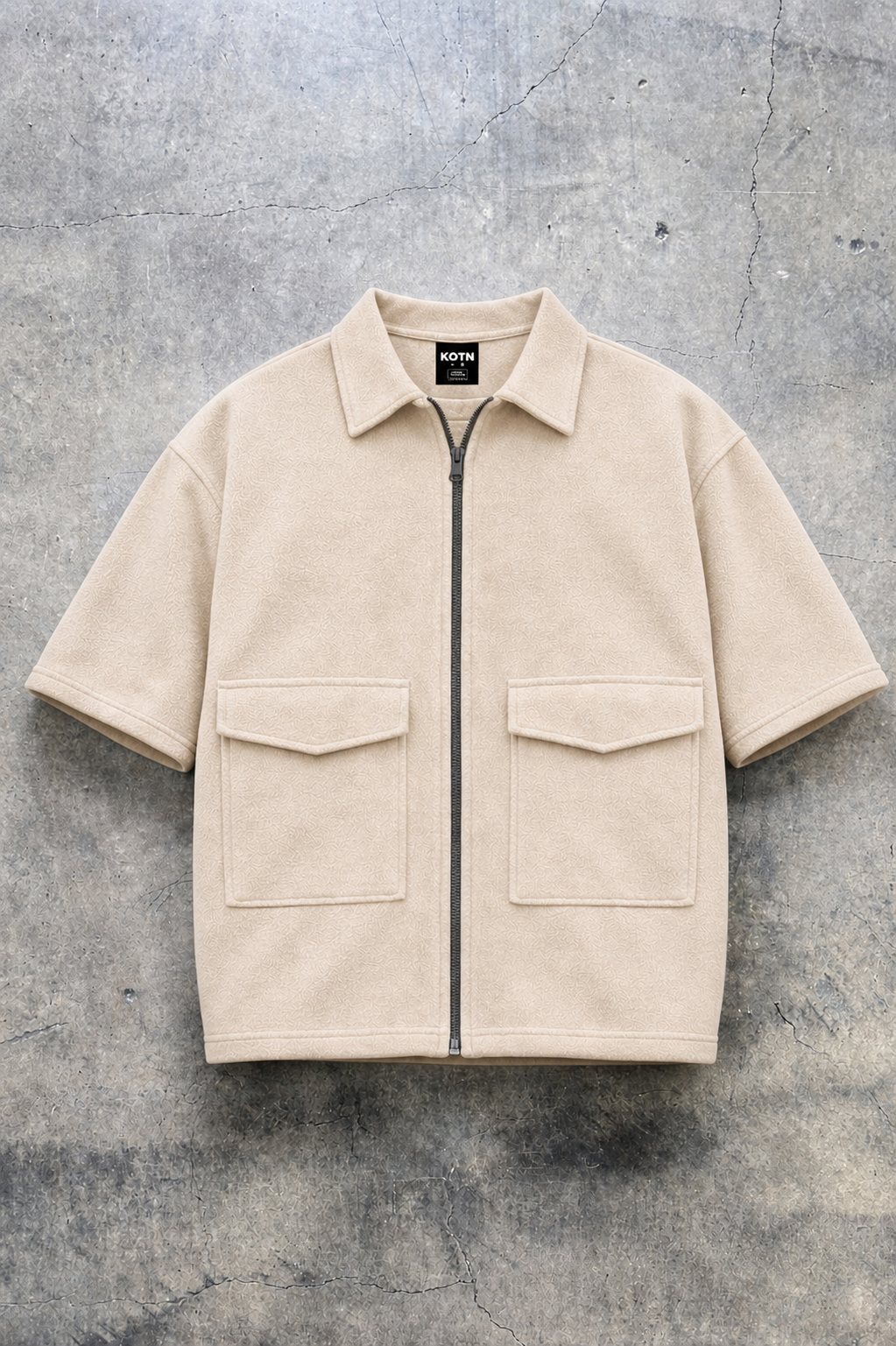 DARKFORCE BEIGE UTILITY ZIPPER SHIRT