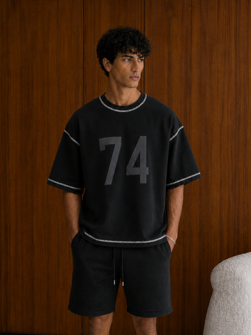 No. 74 BLACK CONTRAST T-SHIRT