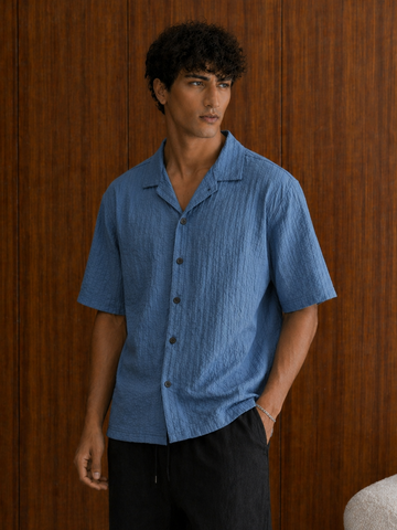 OCEAN WEAVE CUBAN OVERSIZED SHIRT