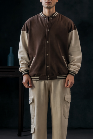 URBAN PULSE BROWN VARSITY JACKET