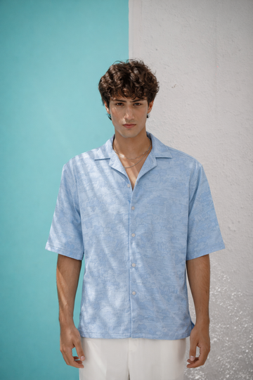 HORIZON BLUE CUBAN OVERSIZED SHIRT