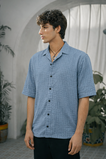 OCEAN WEAVE CUBAN OVERSIZED SHIRT