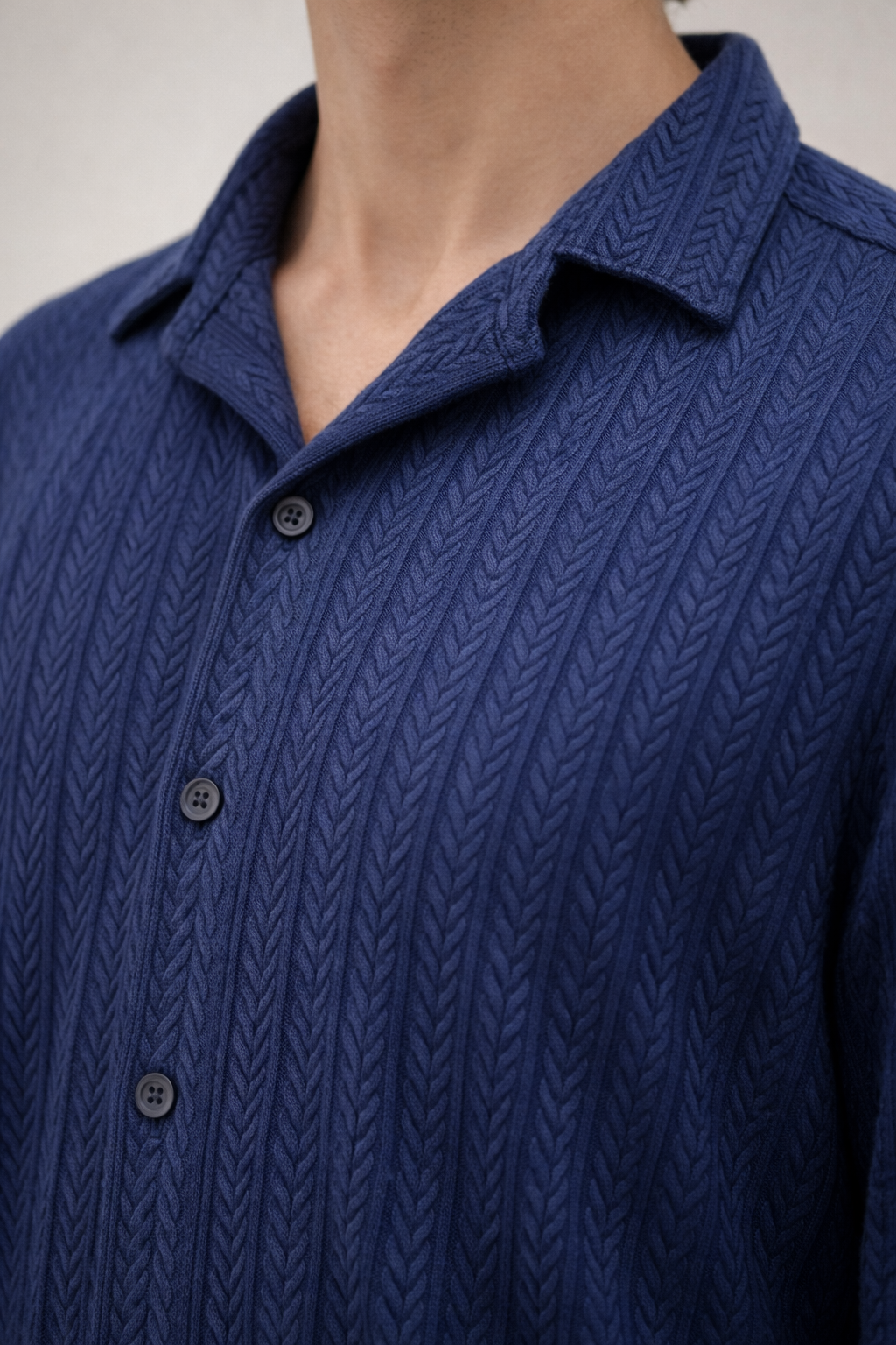 AFTERDARK NAVY CUBAN OVERSIZED SHIRT