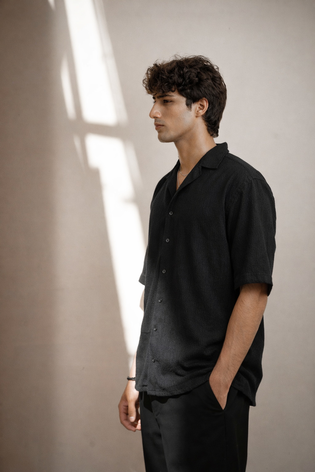 ECLIPSE BLACK CUBAN OVERSIZED SHIRT