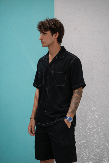 SHADOWLINE BLACK CONTRST SHIRT