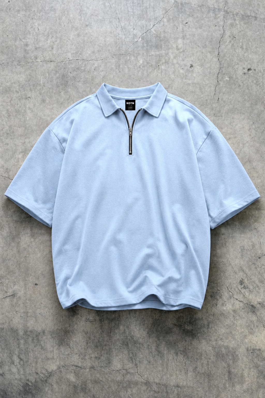SKYLINE BLUE OVERSIZED POLO T-SHIRT - Kotton Fruit