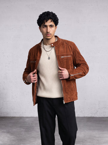 RUST RIDER SUEDE LEATHER JACKET