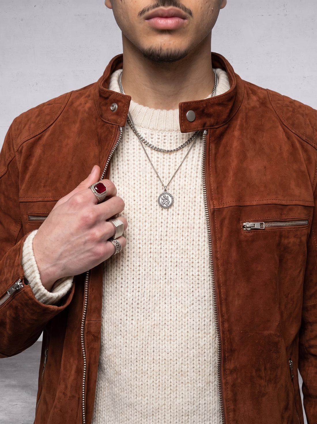 RUST RIDER SUEDE LEATHER JACKET