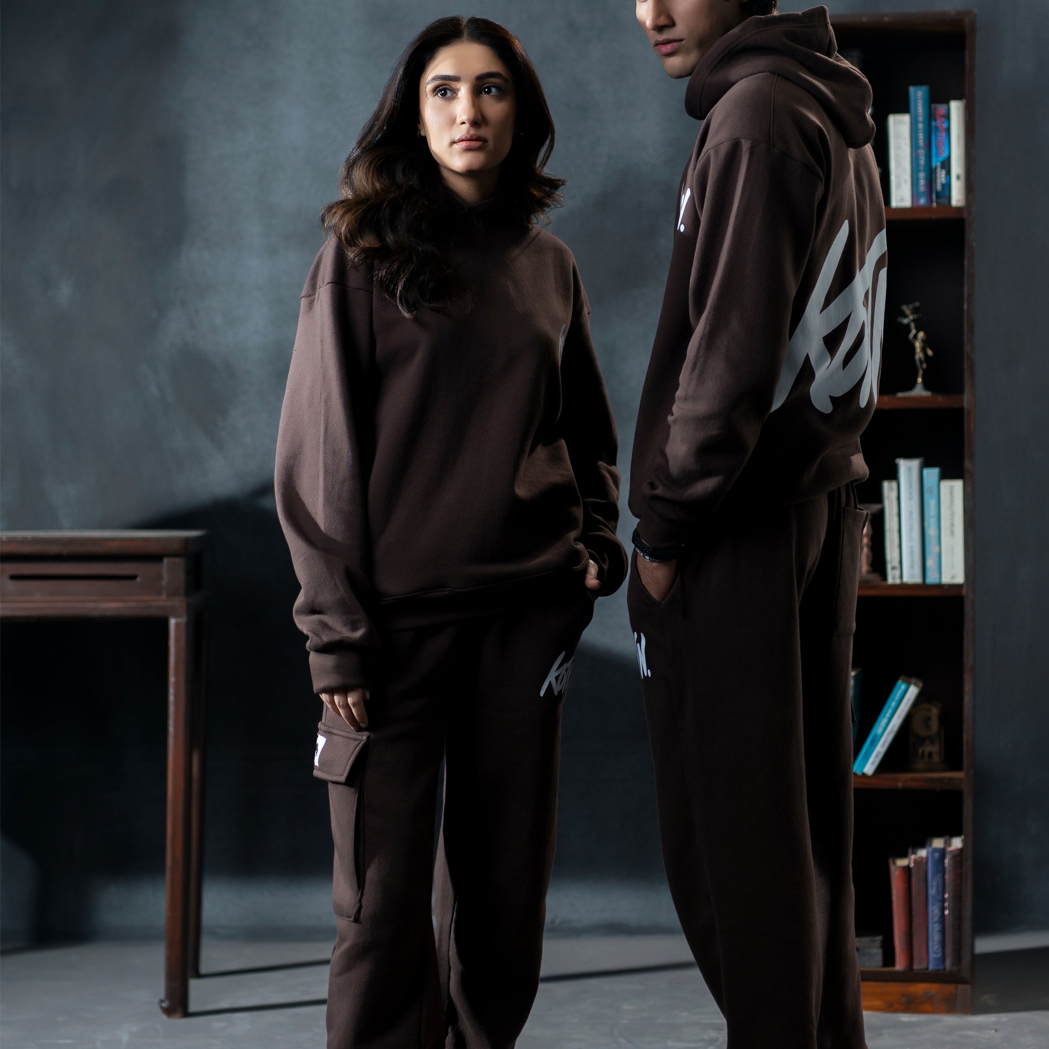 BROWN ESSENTIAL OVERSIZED CO-ORDS SET