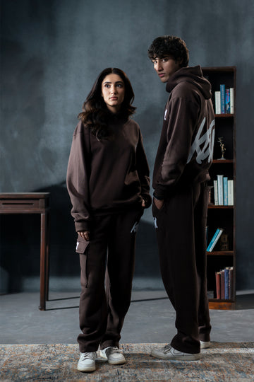 BROWN ESSENTIAL OVERSIZED CO-ORDS SET