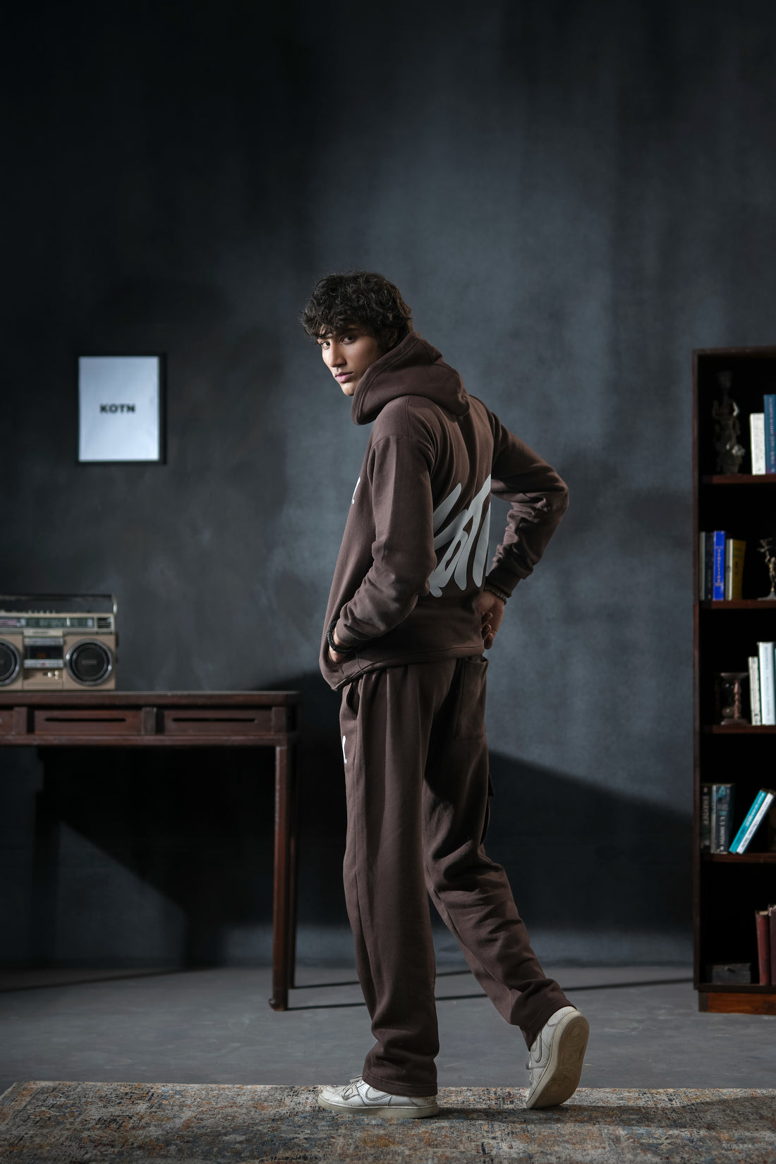 BROWN ESSENTIAL OVERSIZED CO-ORDS SET