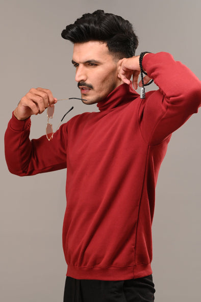 Maroon Basic High Neck