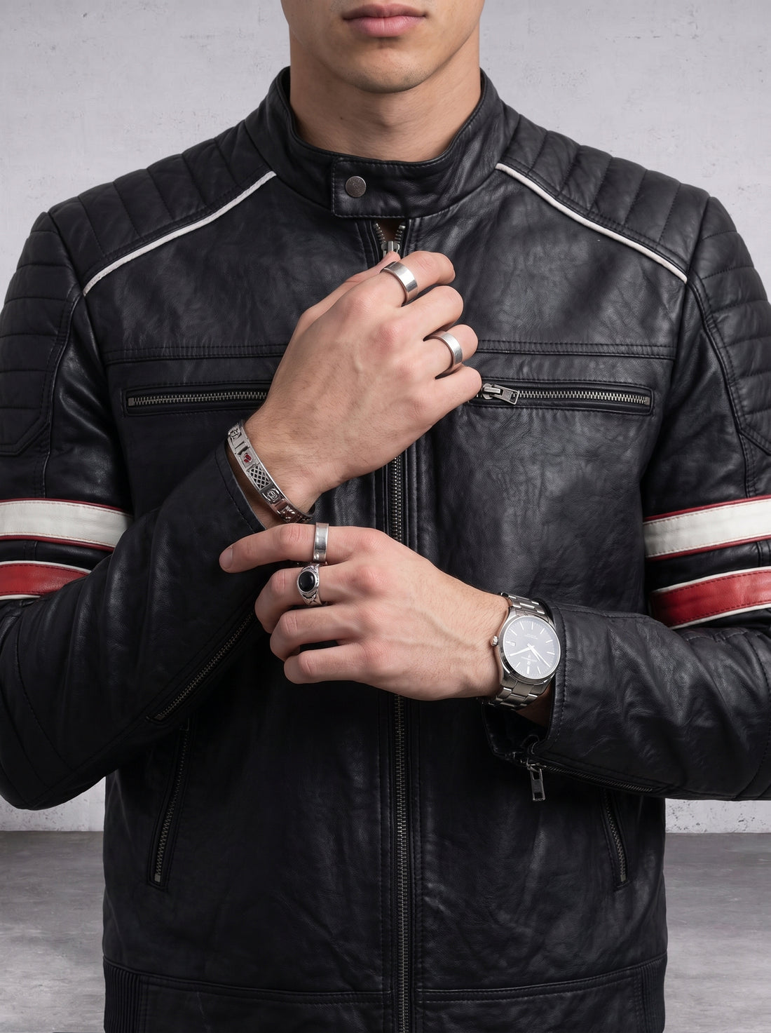 REDLINE BIKER LEATHER JACKET