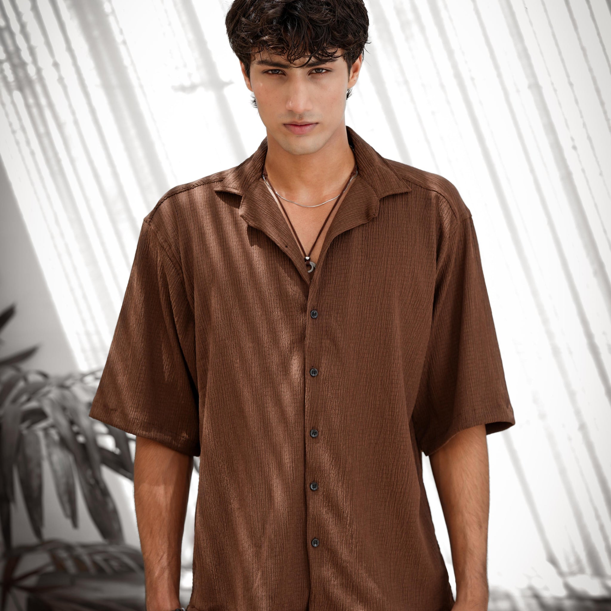 MOCHA BROWN OVERSIZED SHIRT