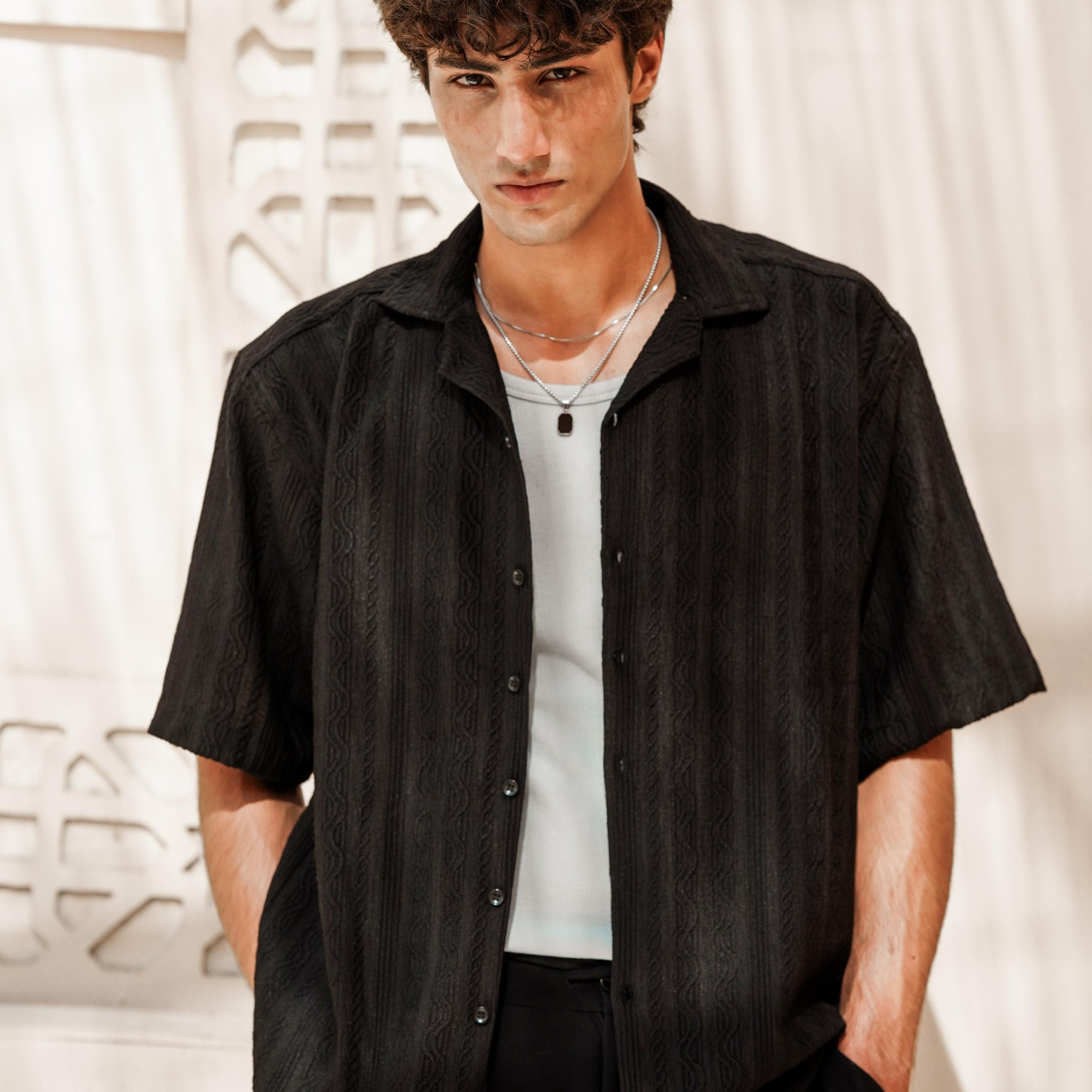VANTA BLACK OVERSIZED SHIRT