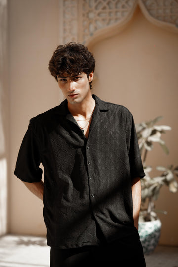 AURE BLACK OVERSIZED SHIRT