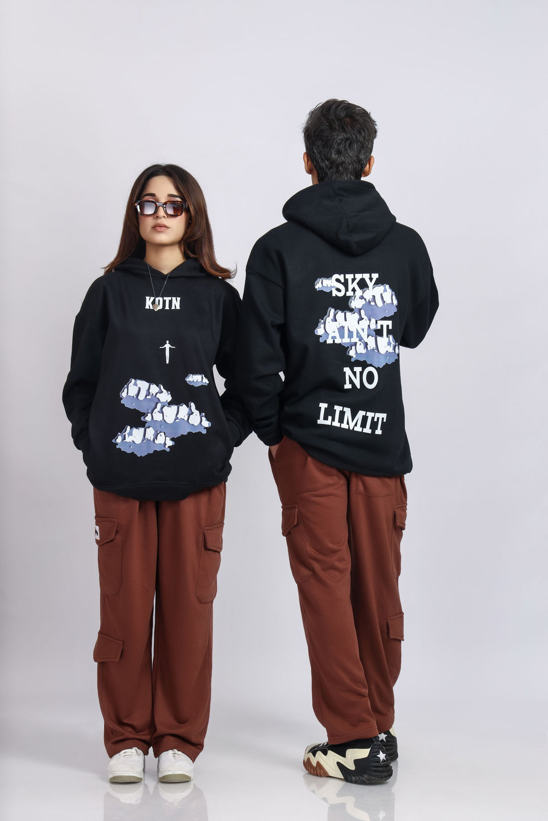 Sky Ain't No Limit Black Oversized Hoodie