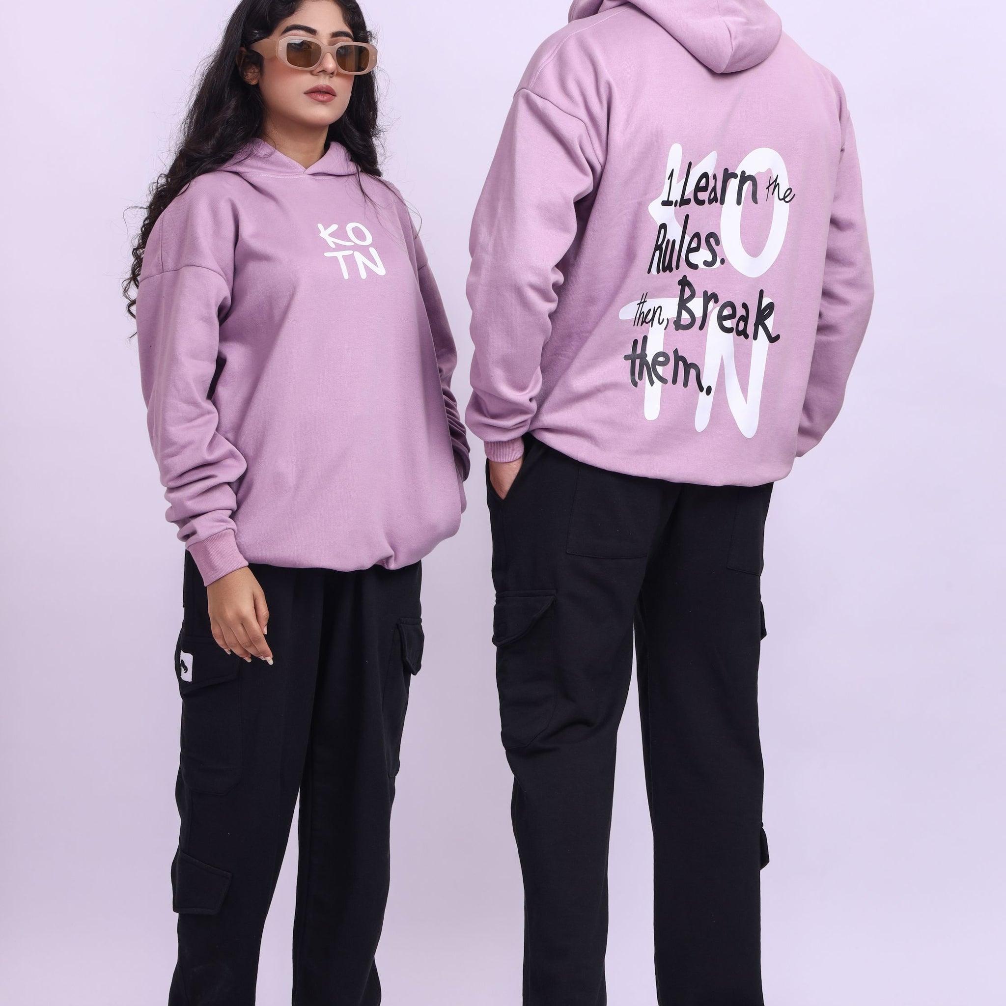 Learn The Rules Purple Oversized Hoodie