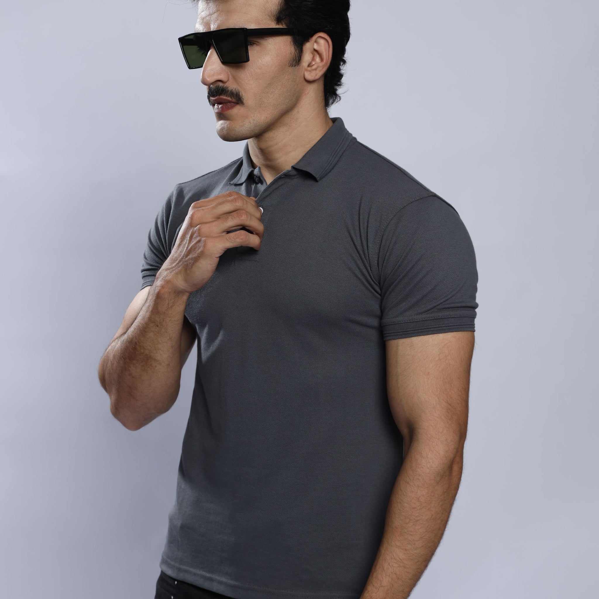 Steel Gray Polo T-Shirt