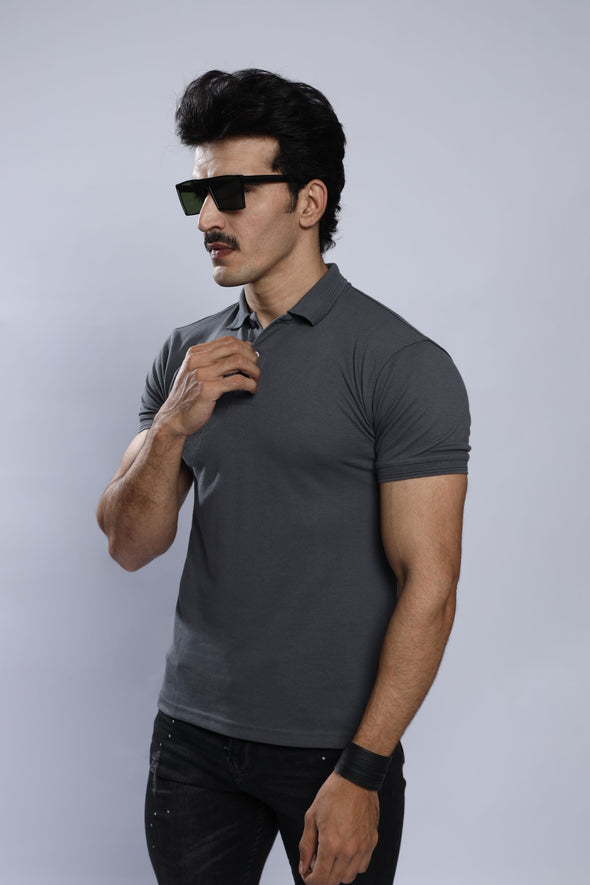 Steel Gray Polo T-Shirt