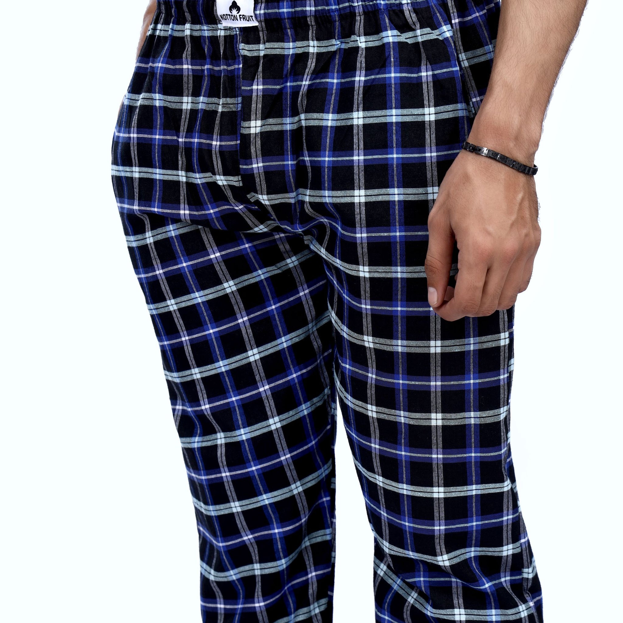 Navy Blue Check Pajama - Unisex