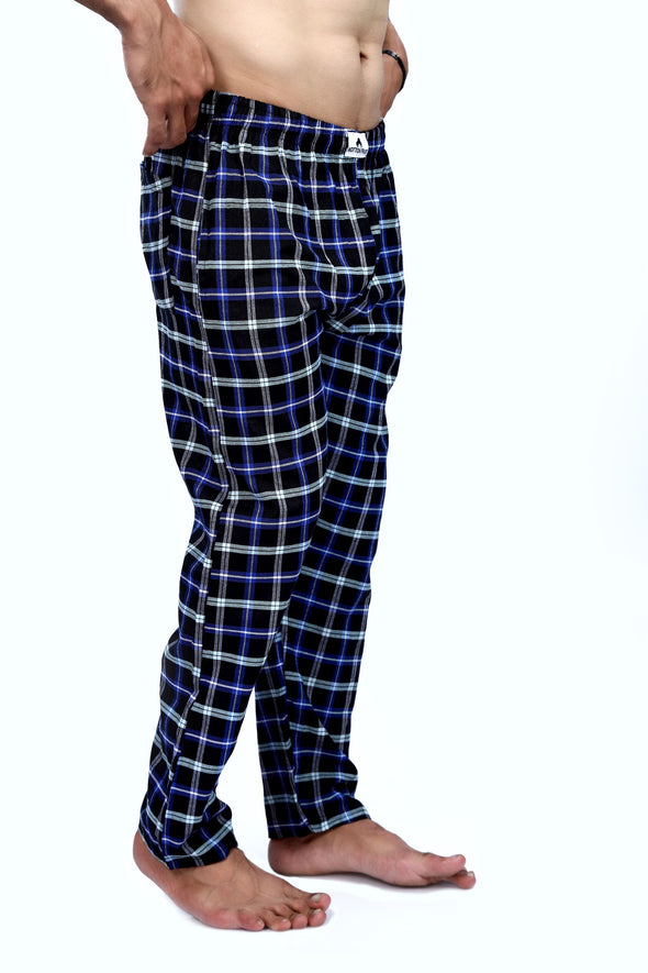 Navy Blue Check Pajama - Unisex