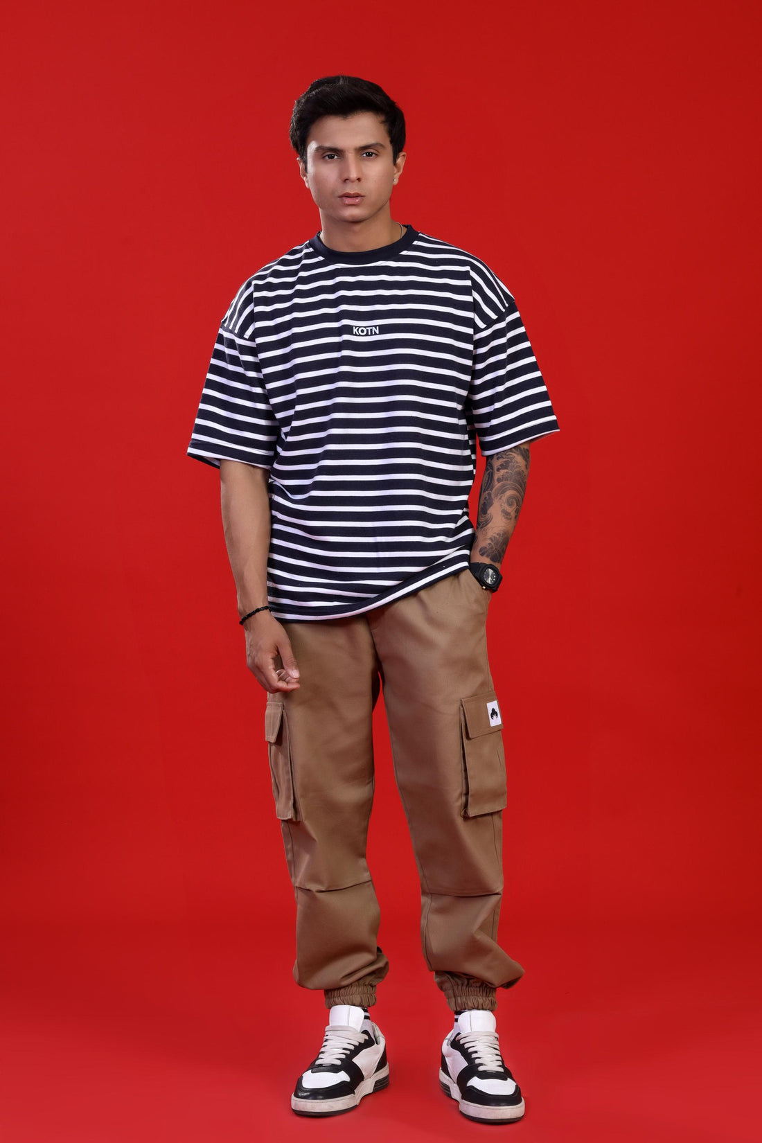 B&W STRIPE OVERSIZED T-SHIRT