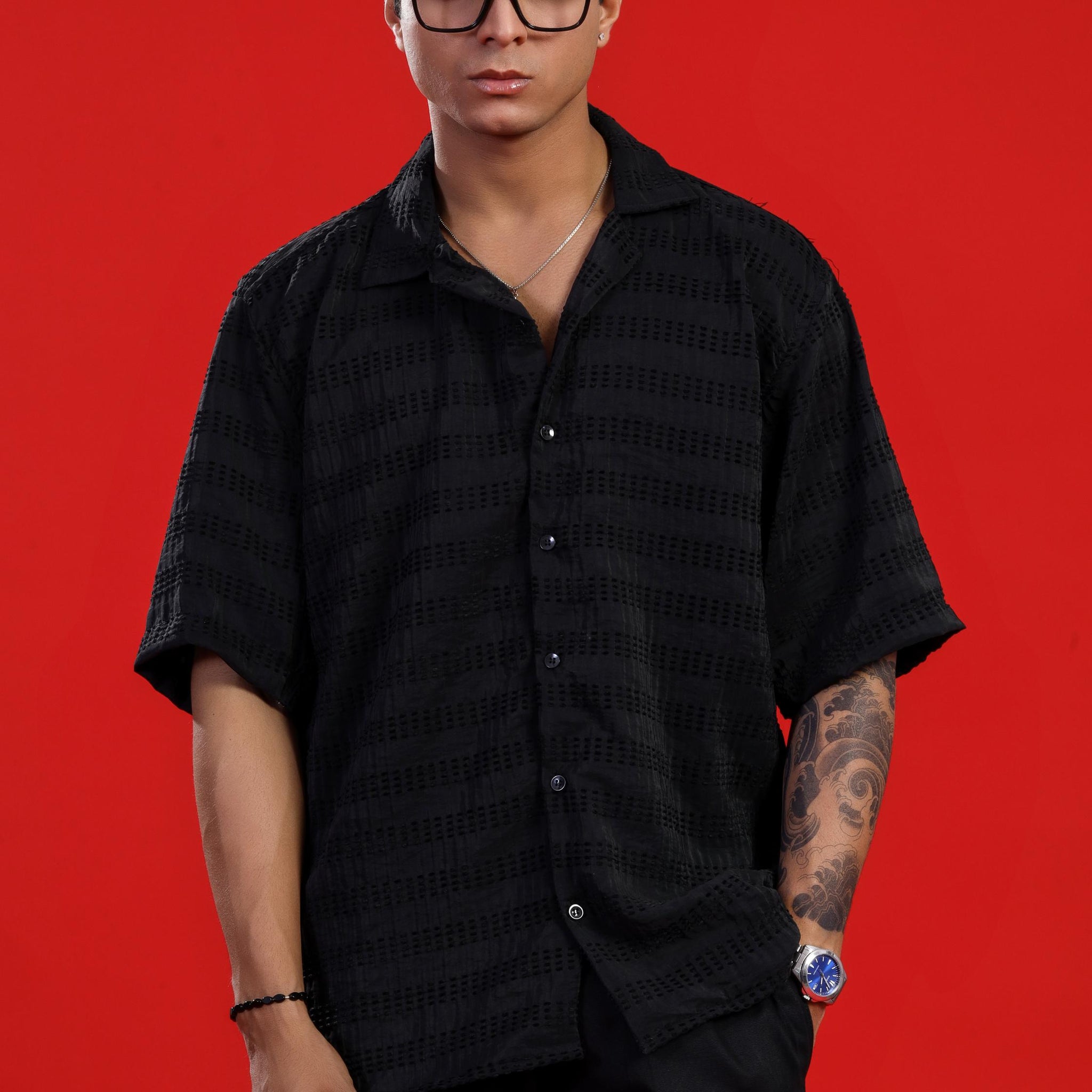 MIDNIGHT BLACK OVERSIZED SHIRT