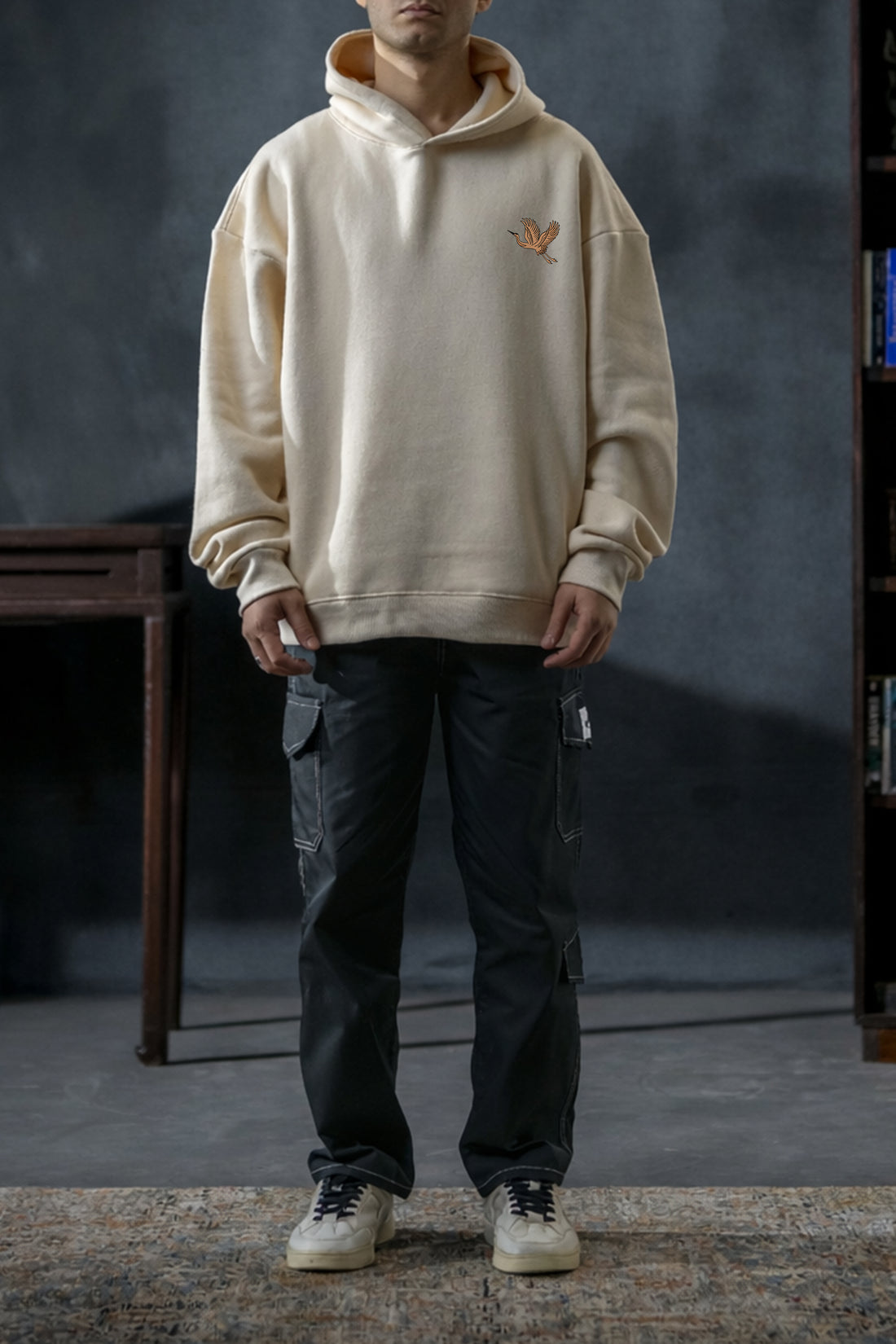 IVORY HERITAGE OVERSIZED HOODIE