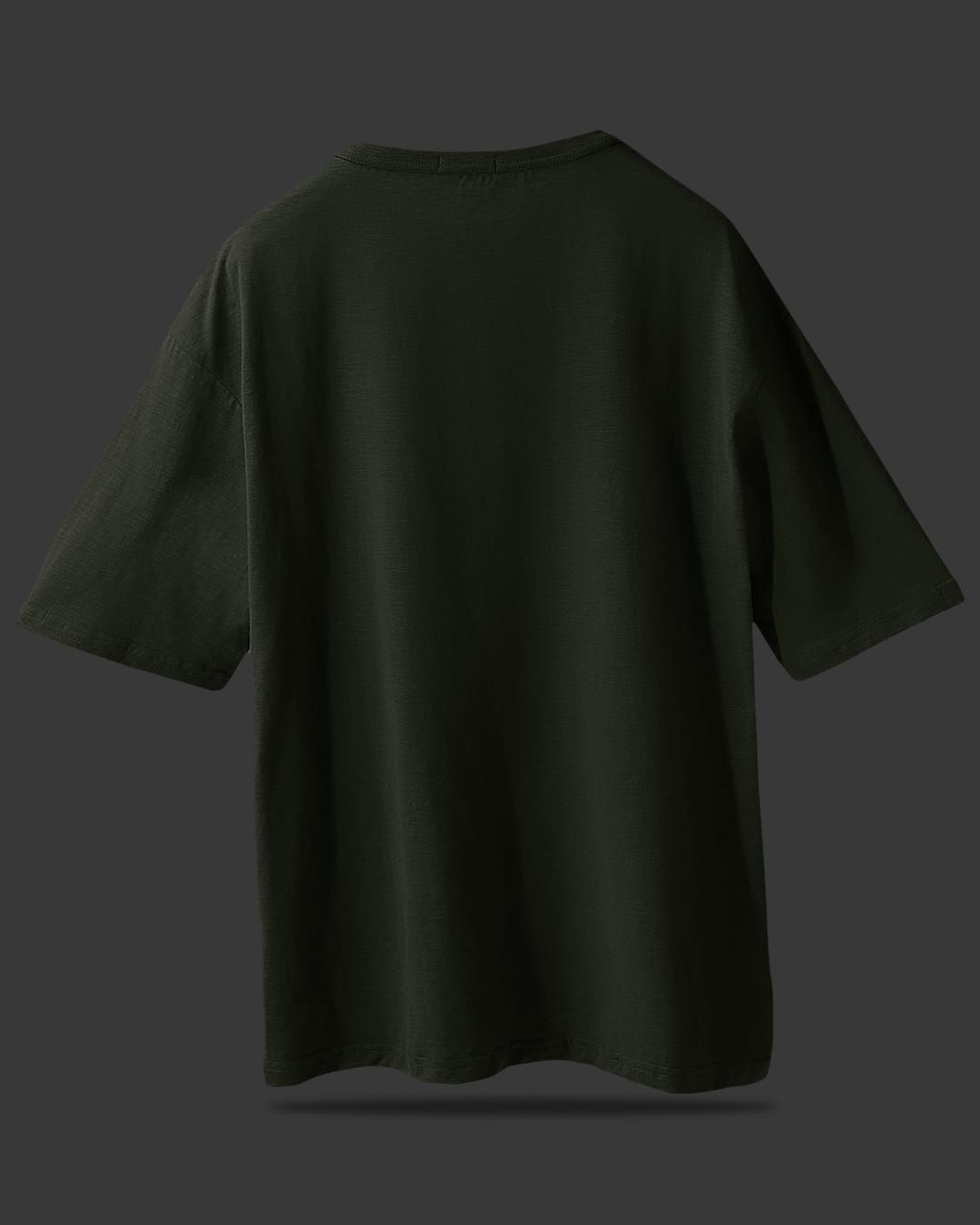 GREEN OVERSIZED BASIC T-SHIRT