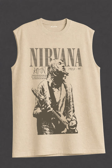 NIRVANA BEIGE OVERSIZED TANK