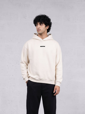 BEIGE ESSENTIAL OVERSIZED HOODIE