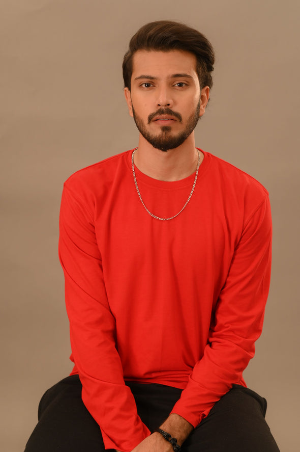 Red Full Sleeve T-Shirt - Men