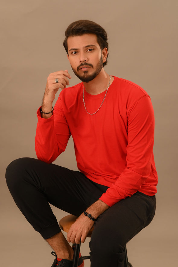 Red Full Sleeve T-Shirt - Men